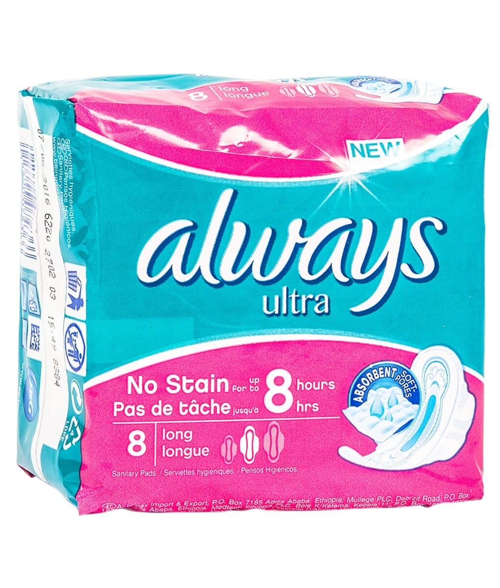 Always Ultra Thin Long Sanitary Pads 8 Count