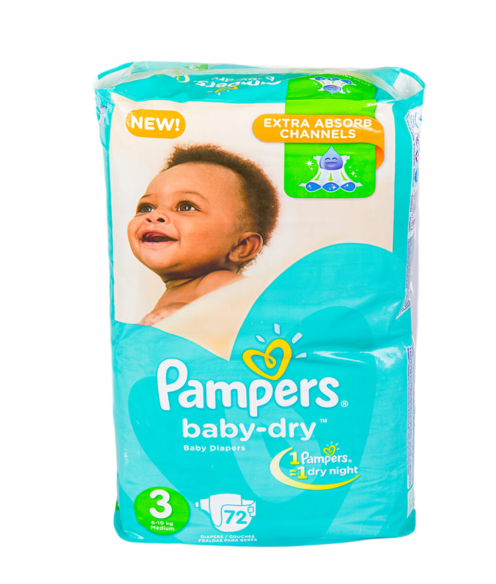 Pampers Baby Dry Diapers Size 3 - 72 pieces | Kasha Kenya